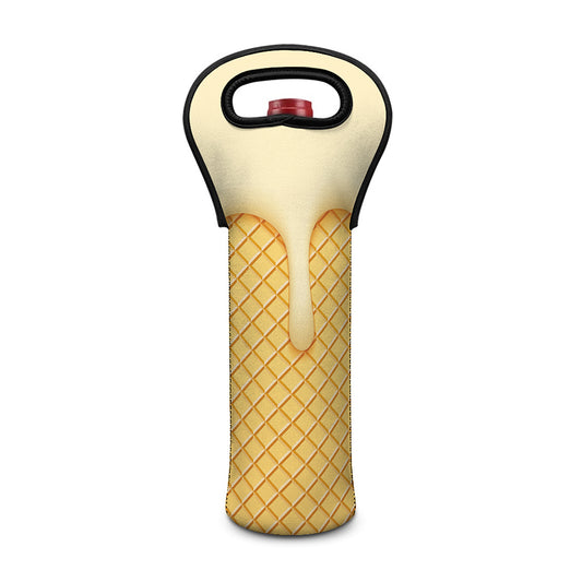 Vanilla Ice Cream Melted Print Single Neoprene Wine Tote