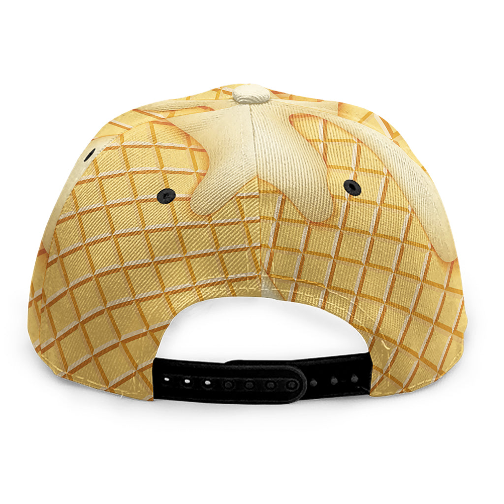 Vanilla Ice Cream Melted Print Snapback Cap