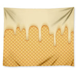 Vanilla Ice Cream Melted Print Tapestry