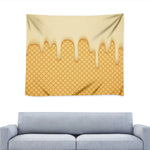 Vanilla Ice Cream Melted Print Tapestry