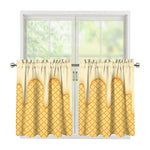 Vanilla Ice Cream Melted Print Tier Curtains