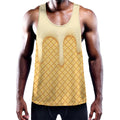 Vanilla Ice Cream Melted Print Men's Workout Tank Top