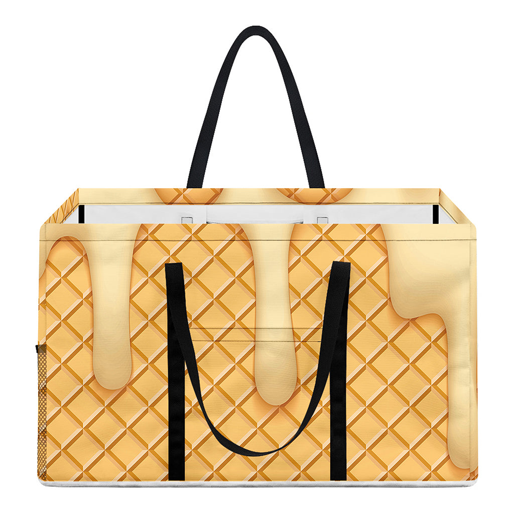 Vanilla Ice Cream Melted Print Utility Tote Bag