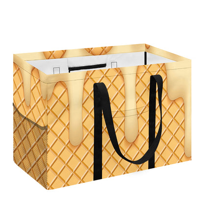 Vanilla Ice Cream Melted Print Utility Tote Bag