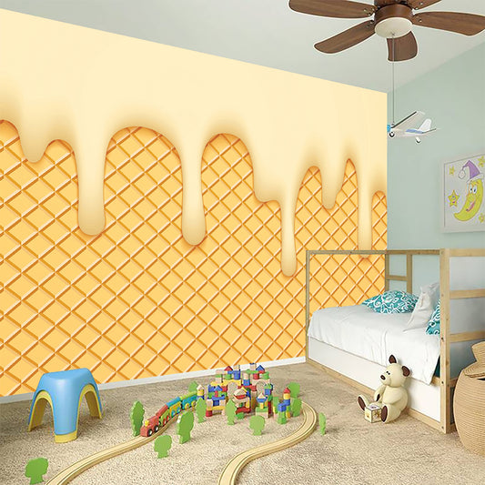 Vanilla Ice Cream Melted Print Wall Sticker