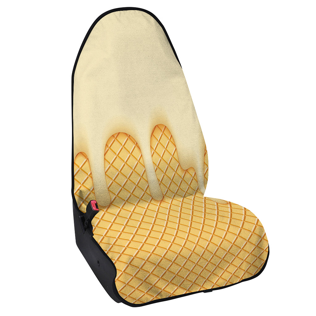 Vanilla Ice Cream Melted Print Waterproof Car Seat Cover