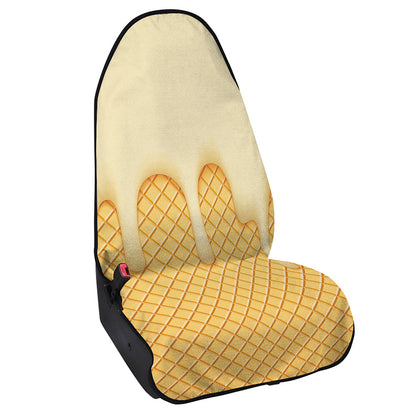 Vanilla Ice Cream Melted Print Waterproof Car Seat Cover