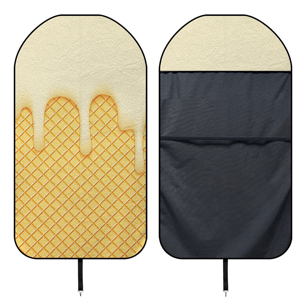 Vanilla Ice Cream Melted Print Waterproof Car Seat Cover