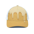Vanilla Ice Cream Melted Print White Mesh Trucker Hat