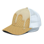 Vanilla Ice Cream Melted Print White Mesh Trucker Cap