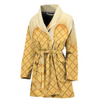 Vanilla Ice Cream Melted Print Women's Bathrobe