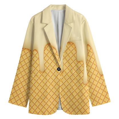 Vanilla Ice Cream Melted Print Women's Blazer