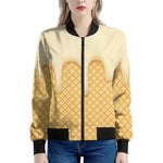 Vanilla Ice Cream Melted Print Women's Bomber Jacket