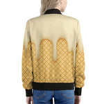 Vanilla Ice Cream Melted Print Women's Bomber Jacket
