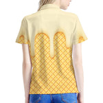 Vanilla Ice Cream Melted Print Women's Polo Shirt