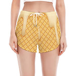 Vanilla Ice Cream Melted Print Women's Split Running Shorts