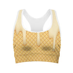 Vanilla Ice Cream Melted Print Women's Sports Bra