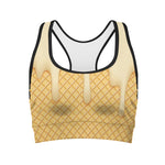 Vanilla Ice Cream Melted Print Women's Sports Bra