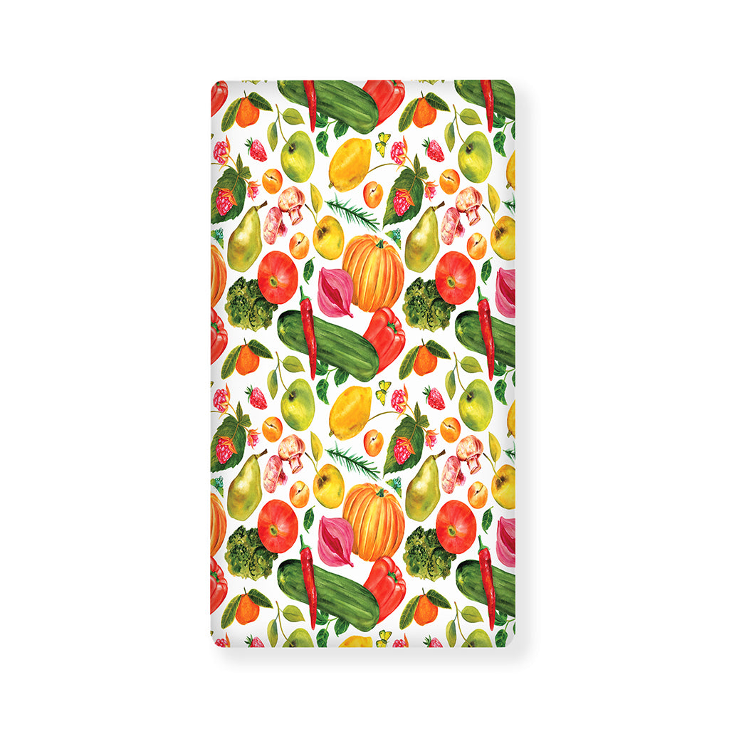 Vegan Fruits And Vegetables Print Baby Crib Sheet