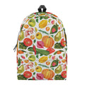 Vegan Fruits And Vegetables Print School Backpack
