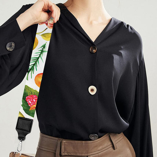 Vegan Fruits And Vegetables Print Bag Strap
