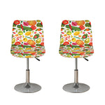 Vegan Fruits And Vegetables Print Bar Stool Covers
