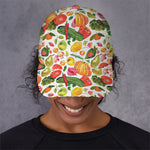 Vegan Fruits And Vegetables Print Baseball Cap