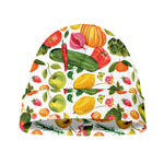 Vegan Fruits And Vegetables Print Beanie