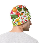 Vegan Fruits And Vegetables Print Beanie
