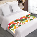 Vegan Fruits And Vegetables Print Bed Runner