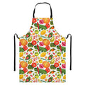Vegan Fruits And Vegetables Print Bib Apron With Pocket
