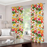 Vegan Fruits And Vegetables Print Blackout Grommet Curtains