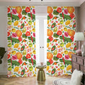 Vegan Fruits And Vegetables Print Dimout Pencil Pleat Curtains