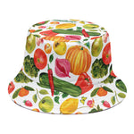 Vegan Fruits And Vegetables Print Bucket Hat