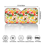 Vegan Fruits And Vegetables Print Car Windshield Sun Shade