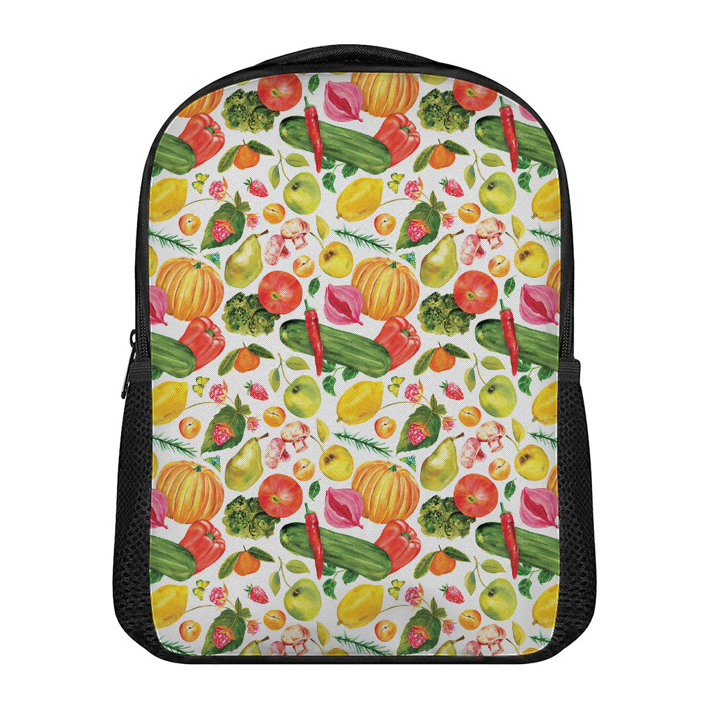 Vegan Fruits And Vegetables Print Casual Backpack