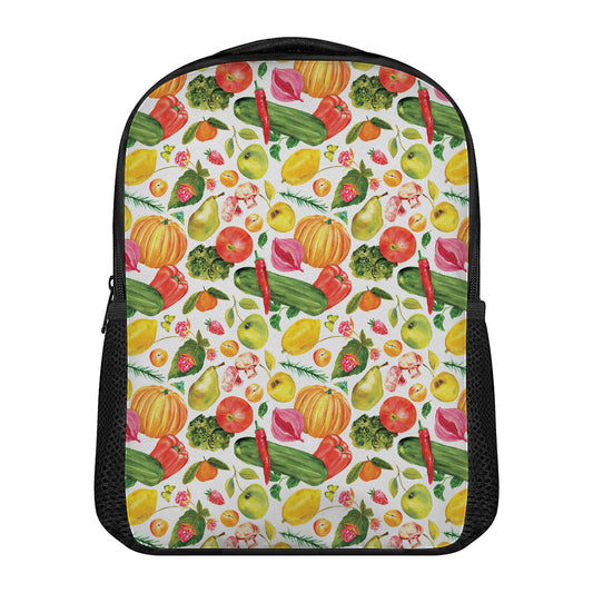 Vegan Fruits And Vegetables Print Casual Backpack