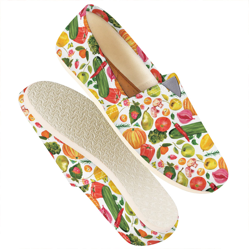 Vegan Fruits And Vegetables Print Casual Shoes