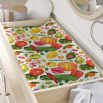 Vegan Fruits And Vegetables Print Changing Pad Cover