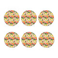 Vegan Fruits And Vegetables Print Coaster Set