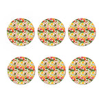 Vegan Fruits And Vegetables Print Coaster Set