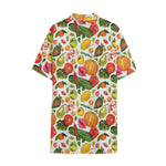 Vegan Fruits And Vegetables Print Cotton Hawaiian Shirt