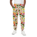 Vegan Fruits And Vegetables Print Cotton Sweatpants