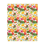 Vegan Fruits And Vegetables Print Curtain