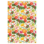 Vegan Fruits And Vegetables Print Curtain