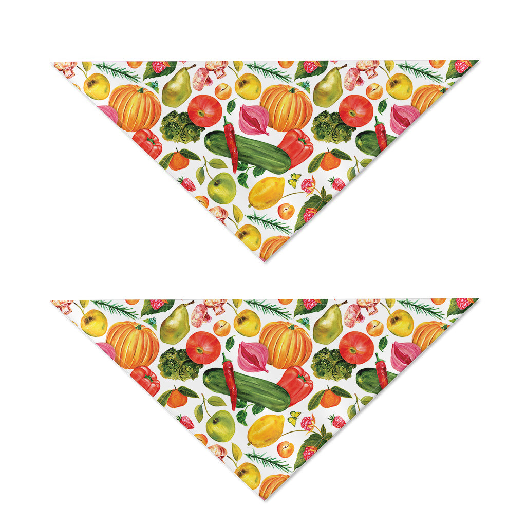 Vegan Fruits And Vegetables Print Dog Bandana
