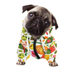 Vegan Fruits And Vegetables Print Dog Zip Up Hoodie