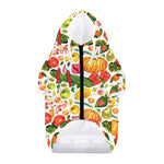 Vegan Fruits And Vegetables Print Dog Zip Up Hoodie