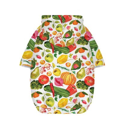 Vegan Fruits And Vegetables Print Dog Zip Up Hoodie