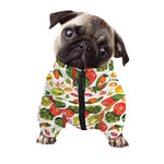 Vegan Fruits And Vegetables Print Dog Zip Up Jacket